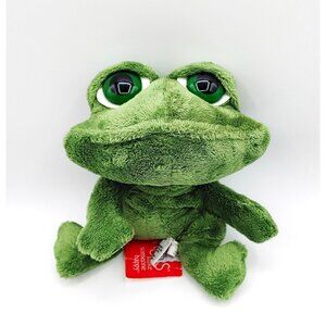 RUSS BERRIE DERMOT THE FROG GREEN TOAD BIG EYES 11" PLUSH TOY STUFFED ANIMAL NWT